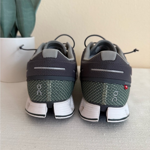 On Running Men's Gray and Green Athletic Sneakers - Picture 9 of 11